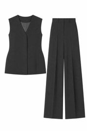 Ensemble noir col V taille haute | Lounelle Paris