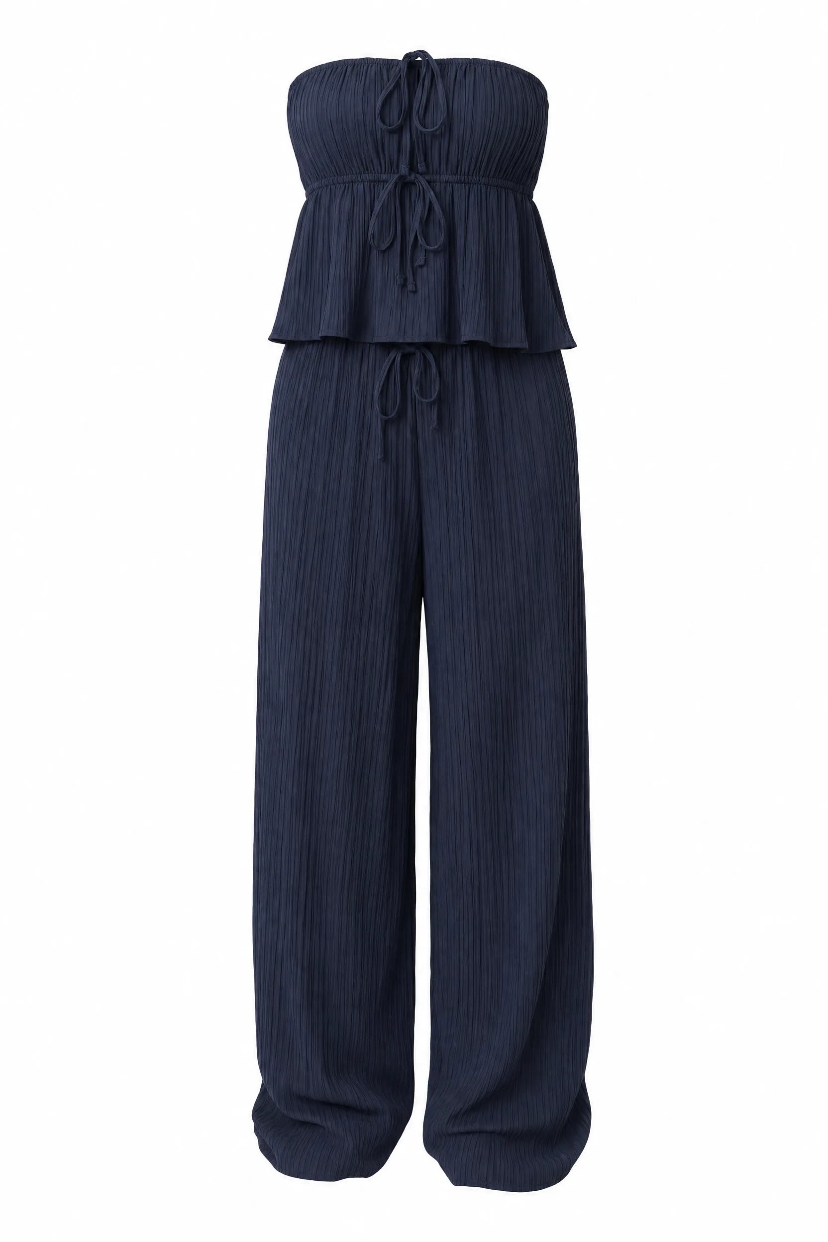 Ensemble pantalon large bustier volanté | Lounelle Paris