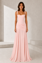 Draped Backless Maxi Dress