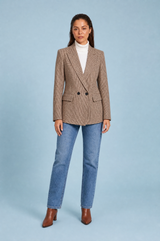 Houndstooth Fitted Blazer