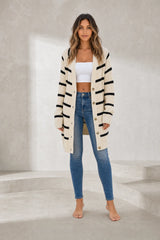 Apricot Striped Mid-Length Vest