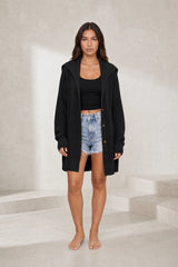 Oversized shawl-collar vest