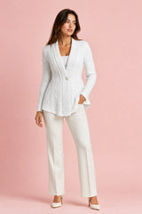 Fitted Textured Knit Blazer