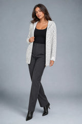 Hooded Zip-Up Knit Cardigan