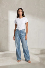 Blue Loose Mid-Rise Jeans