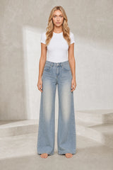Light Blue Loose Mid-Rise Jeans