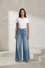 Blue Mid-Rise Loose Fit Jeans