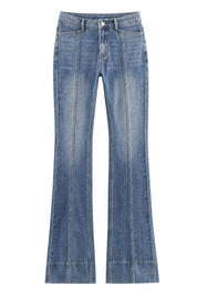 Jean bleu évasé taille mi-haute | Lounelle Paris