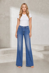 Blue Flare Mid-Rise Jeans
