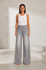 High-waist wide-leg jeans