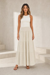 Long Smocked Ruffle Skirt
