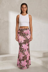 Brown leopard print mermaid skirt