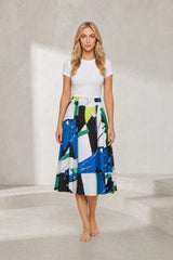 Printed Midi Flared Skirt