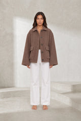 Short Oversized Button Coat