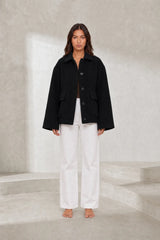 Short Oversized Button Coat