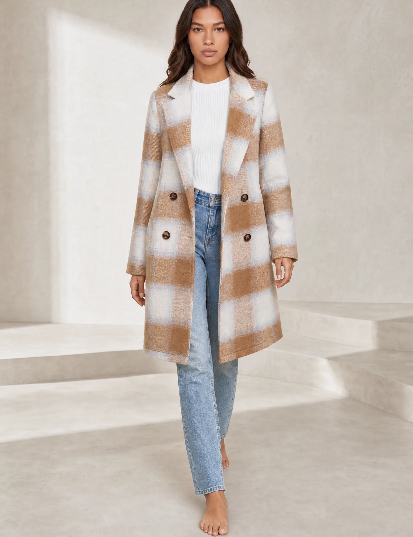 Manteau long à carreaux | Lounelle Paris