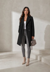 Long Belted Tailored Coat