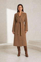 Belted Dark Brown Long Coat