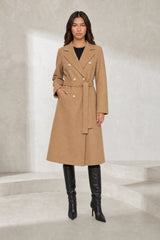Belted Mid-Length Notch Collar Coat