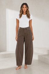 Mid-rise loose cargo pants
