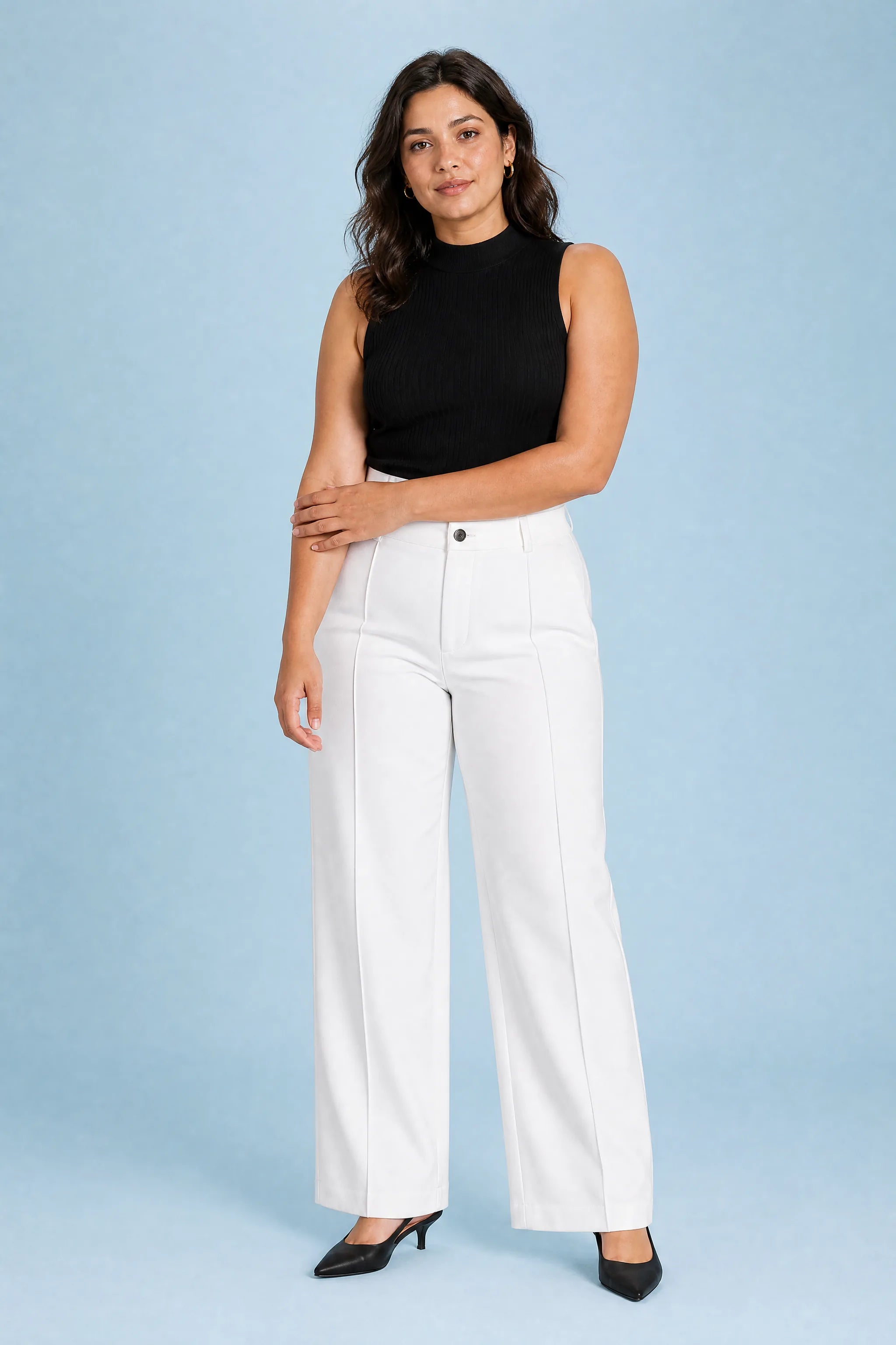 Pantalon de tailleur fluide taille haute | Porté sur une autre silhouette | Lounelle Paris