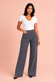 Pantalon fluide taille haute | Variante Gris | Lounelle Paris