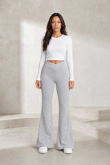 Gray Flared V-Waist Pants