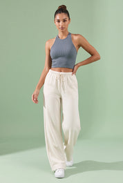Pantalon large à cordon | Vue de face | Lounelle Paris