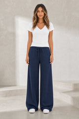 Wide-leg drawstring pants