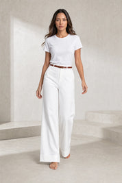 Pantalon large ceinturé taille mi-haute | Lounelle Paris