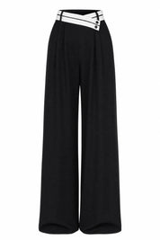 Pantalon large taille haute croisée | Lounelle Paris