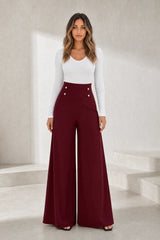 High-waist wide-leg fluid pants