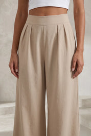 Pantalon large taille haute plissé | Lounelle Paris
