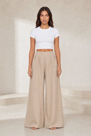 Pantalon large taille haute plissé | Lounelle Paris