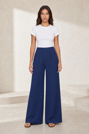 Pantalon large taille haute plissé | Lounelle Paris
