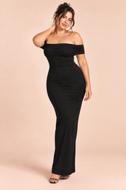 Robe longue bustier froncée noire | Porté sur une autre silhouette | Lounelle Paris