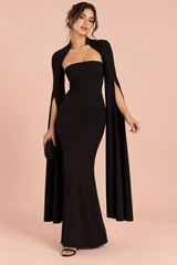 Black Bodycon Square-Neck Maxi Dress