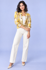 Yellow Plaid Oversized Button-Up Shirt