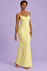 Yellow Cowl Neck Maxi Dress