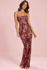 Red Strapless Bodycon Dress