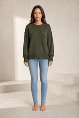 Ample pocket chest pullover