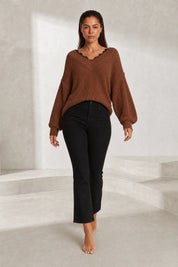 Pull col V à dentelle | Lounelle Paris