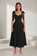 Halter neck dress with tie straps