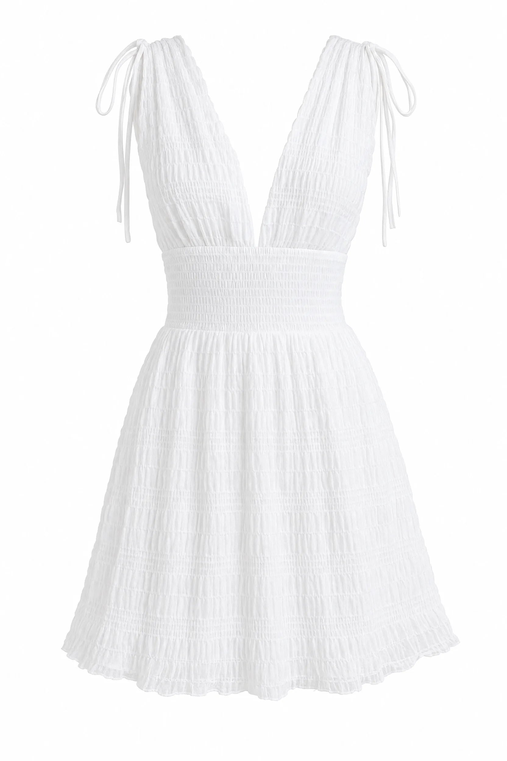 Robe blanche smockée dos nu | Lounelle Paris