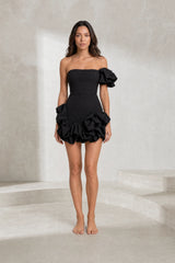 Asymmetrical Flounced Bustier Dress