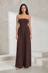 Bustier dress with bare shoulders