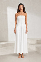 Bustier dress with bare shoulders