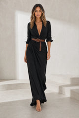 Belted shirt-waist dress