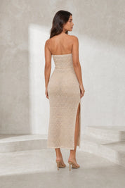 Robe longue abricot bandeau dos nu | Lounelle Paris