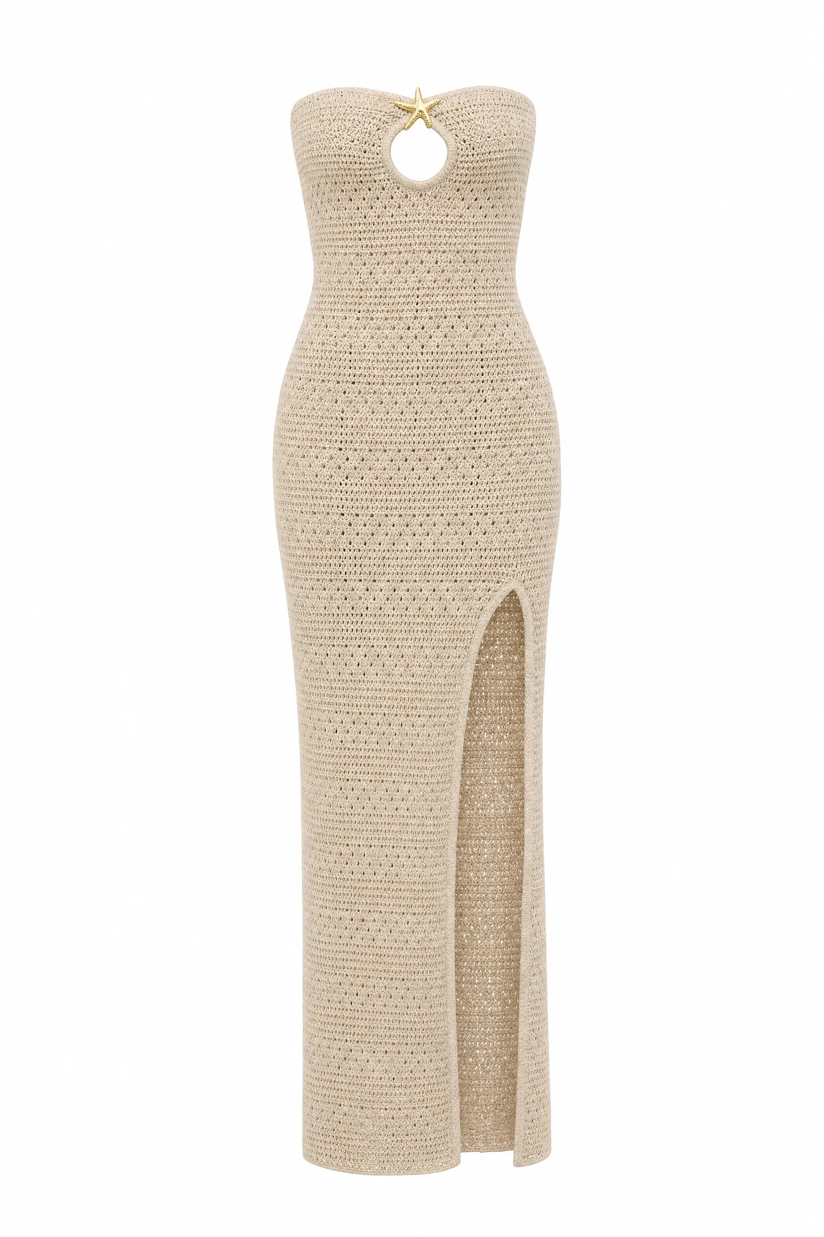 Robe longue abricot bandeau dos nu | Lounelle Paris